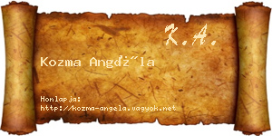 Kozma Angéla névjegykártya