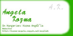 angela kozma business card